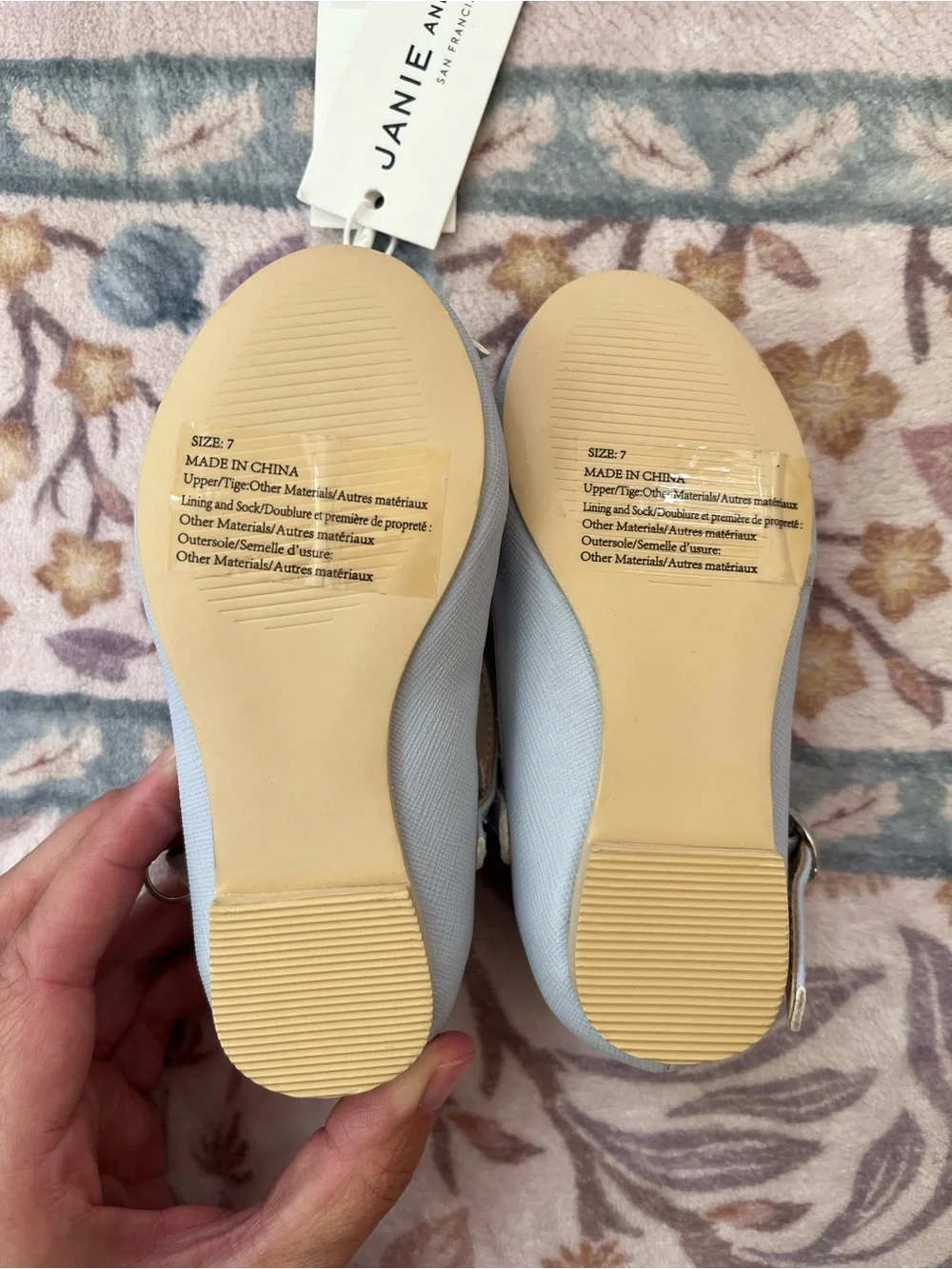 Janie and Jack Little Girls Light‎ Blue Mary Jane Bow Flats NWT Flower Girl